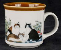 Otagiri Cats & Dolls Stoneware Coffee Mug